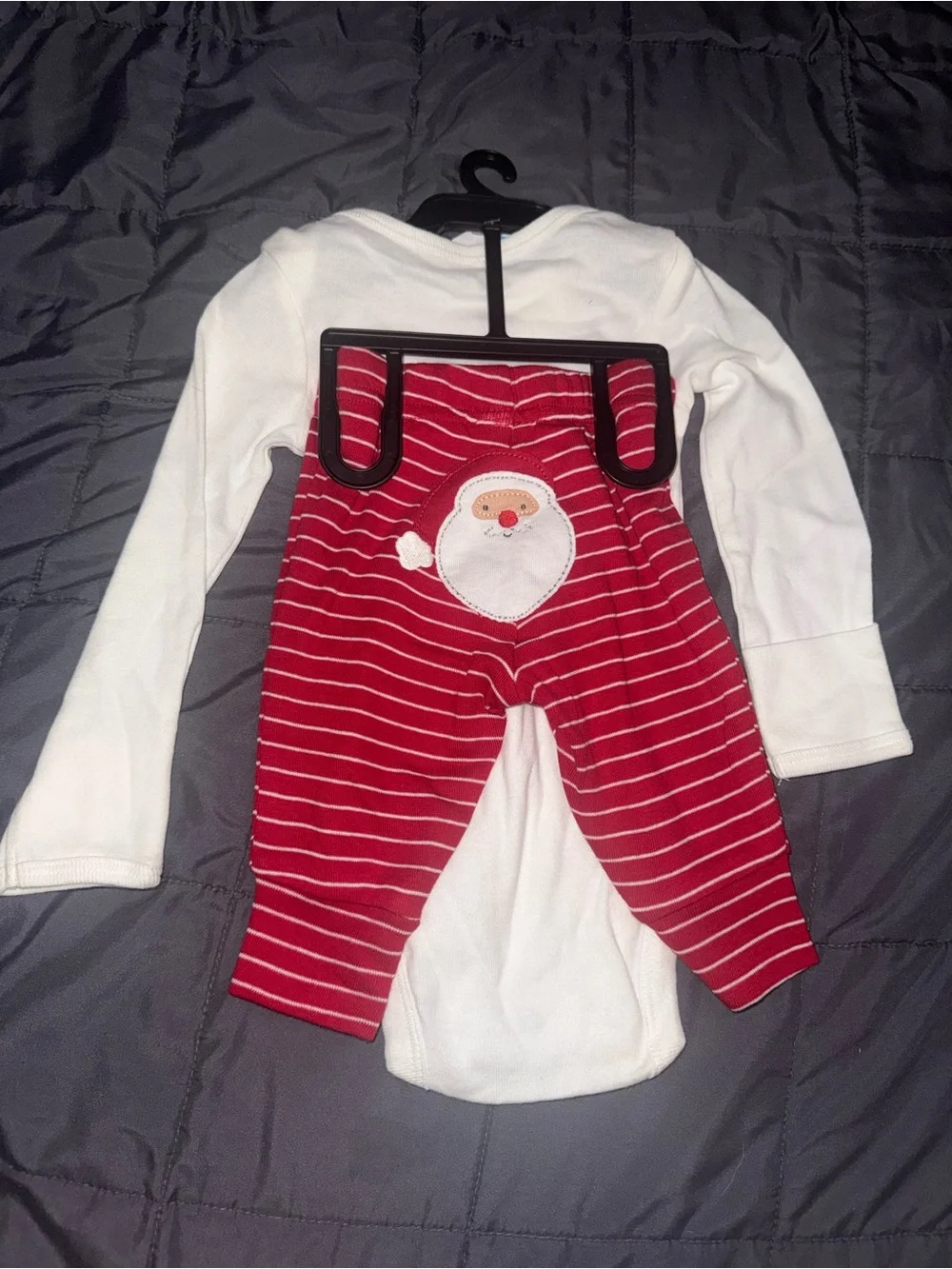 Carter's White & Red 'My First Christmas' Long-Sleeve Bodysuit Set